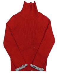 Červený rebrovaný svetrový rolák Primark