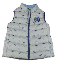 Sivá šušťáková zateplená jezdecká vesta s koňmi Crane