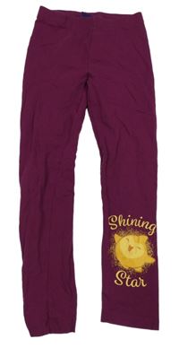 Vínové legíny s potlačou Disney