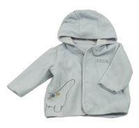 Světlemodrá fleecová propínací mikina s dinosaurem a kapucí Mothercare