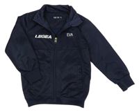 Tmavomodrá športová prepínaci mikina s nápisom Legea