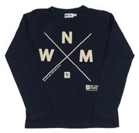 Tmavomodré tričko s potlačou