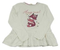 Smotanová tunika s liškami s flitrami Kids