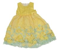 Žluté slavnostní šaty s kytičkami 