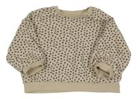 Béžovo-čierna vzorovaná oversize mikina George