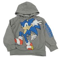 Sivá mikina so Sonicem a kapucňou H&M