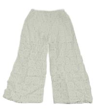 Biele čipkové palazzo nohavice Shein