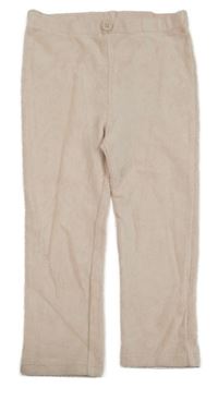 Svetloružové zamatové rebrované legíny H&M