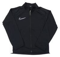 Černo-bílá propínací sportovní mikina s logem Nike