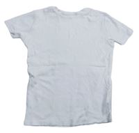 Biele rebrované tričko Next