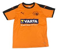 Oranžovo-černý fotbalový dres Puma