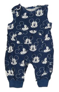Tmavomodré bavlnené na traké tepláky s Mickeym Disney