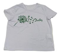 Biele crop tričko s pampeliškou