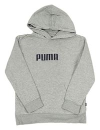 Šedá mikina s logem a kapucí Puma 