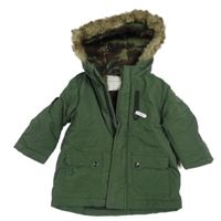 Khaki nepromokavá zimní bunda s kapucí Primark