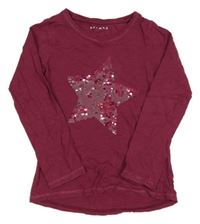 Vínové triko s hvězdou z flitrů Nutmeg