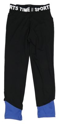 Černo-modré sportovní legíny s nápisy Active Touch