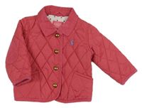 Růžová šusťáková prošívaná zateplená bunda Joules