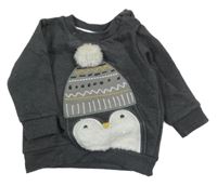 Tmavosivá mikina s tučňákem F&F