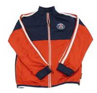 Tmavomodro-červená propínací fotbalová mikina Paris Saint Germain