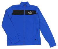 Safírovo-černá sportovní funkční propínací mikina s logem Puma 