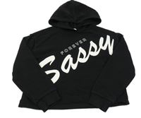 Čierna crop mikina s nápisom a kapucňou River Island