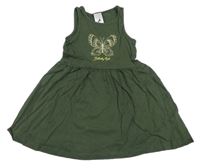 Khaki bavlnené šaty s motýlom C&A
