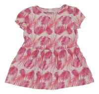 Svetloružová -ružové vzorované bavlnené šaty Lupilu