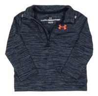 Tmavomodrá melírovaná sportovní funkční mikina s logem Under Armour