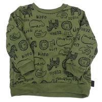 Khaki mikina so zvieratkami F&F