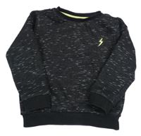 Čierno-biela melírovaná mikina s bleskom F&F