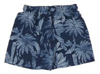 Tmavomodré plážové kraťasy s listami H&M