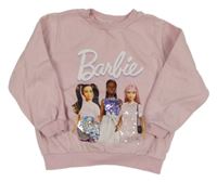 Světlerůžová oversize mikina Barbie H&M