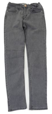 Sivé teplákové skinny fit rifle H&M