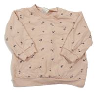 Svetloružová kvetovaná mikina H&M