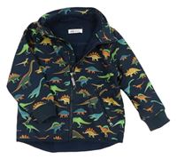 Tmavopetrolejová softshellová bunda s dinosaury H&M