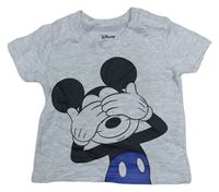 Světlešedé melírované tričko s Mickey PRIMARK