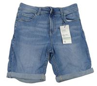 Modré skinny teplákové riflové kraťasy PRIMARK