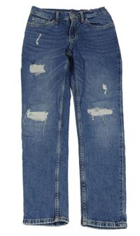 Modré slim fit waist rifle s prošoupáním H&M