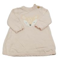 Světlepudrové pletené šaty s líškou Mothercare