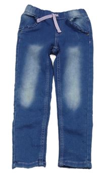 Modré teplákové rifle s volánky a srdíčky Kiki&Koko