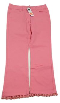 Nové - růžové flare crop rifle s bambulkami St. Bernard