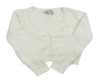 Bílé ažurové propínací svetrové bolérko happy girls