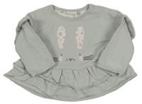 Svetlosivá oversize mikina so zajačikom a volánikmi Next