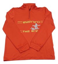 Červené sportovní mikinotriko s nápismi alive