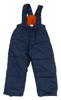 Tmavomodré šusťákové zimní laclové oteplovačky C&A