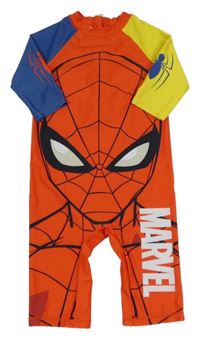 Červeno-žlto-tmavomodrý UV overal so Spider-manem George