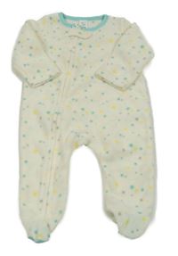 Smetanový fleecový overal s hvězdičkami C&A