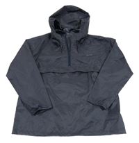 Tmavomodrá šušťáková nepromokavá funkčná vetrovka s kapucňou Quechua