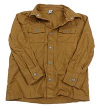 Hnedá rifľová košeľová bunda Tu